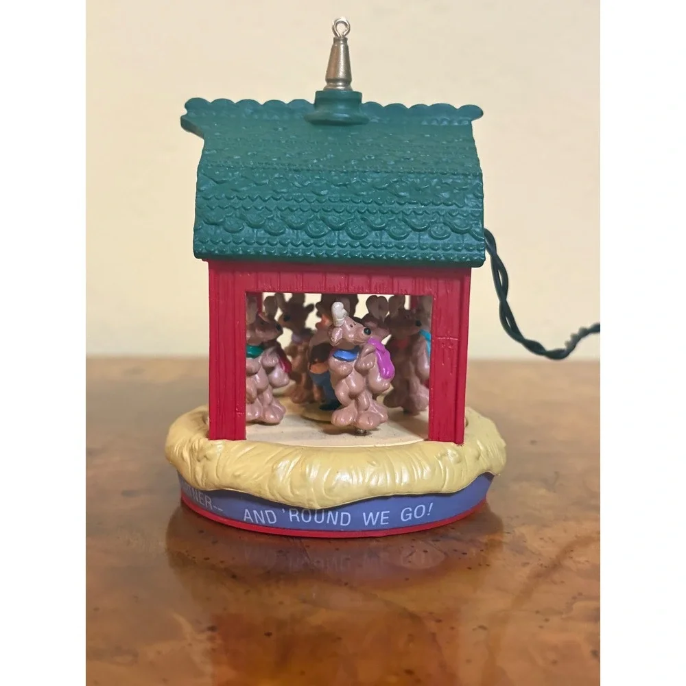 Hallmark Keepsake Magic Ornament Santa's Ho-Ho-Hoedown 1990 Light Motion Vintage